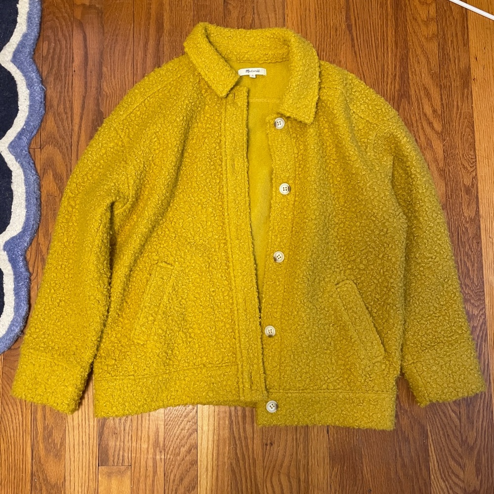 Madewell yellow boucle coat